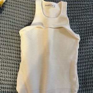 Abercrombie White ribbed Bodysuit